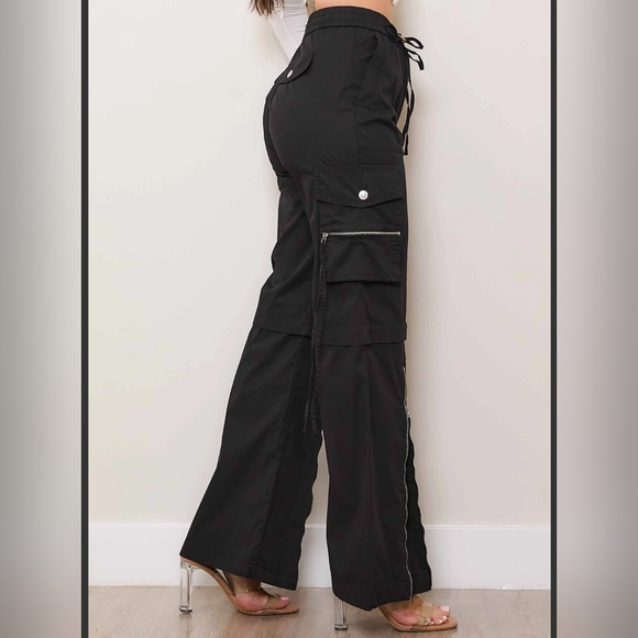 #84 SALE 🛑48 M  BOHO CHIC FABULOUS WIDE LEG CARGO PANTS - Picture 2 of 10